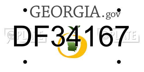 DF34167 Georgia License Plate
