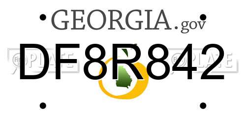 DF8R842 Georgia License Plate
