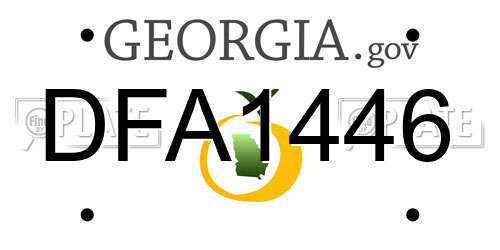 DFA1446 Georgia License Plate