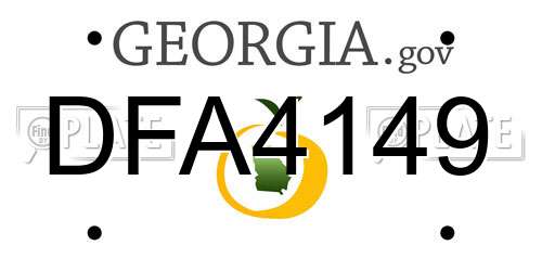 DFA4149 Georgia License Plate