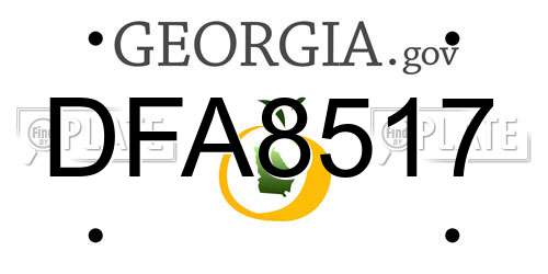 DFA8517 Georgia License Plate