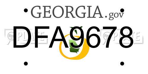 DFA9678 Georgia License Plate