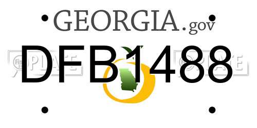 DFB1488 Georgia License Plate