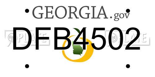 DFB4502 Georgia License Plate