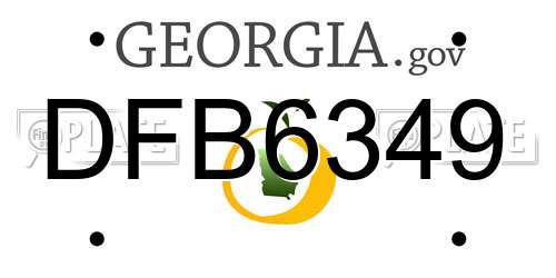 DFB6349 Georgia License Plate