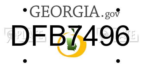 DFB7496 Georgia License Plate