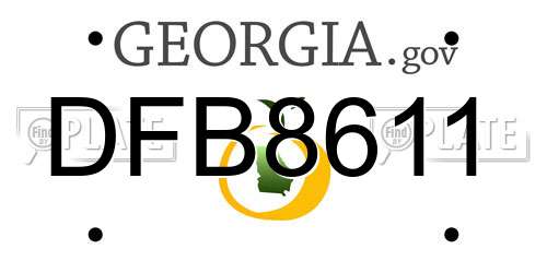 DFB8611 Georgia License Plate