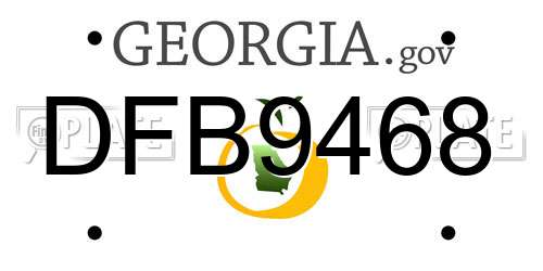 DFB9468 Georgia License Plate