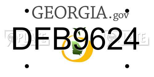 DFB9624 Georgia License Plate