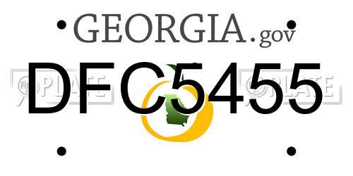 DFC5455 Georgia License Plate