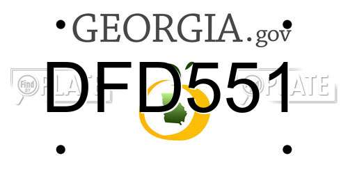 DFD551 Georgia License Plate