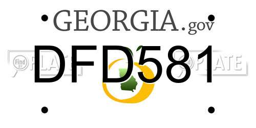 DFD581 Georgia License Plate