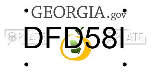 DFD58I Georgia License Plate