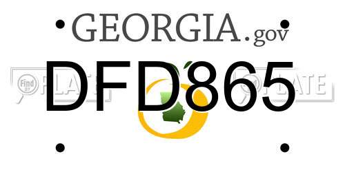 DFD865 Georgia License Plate