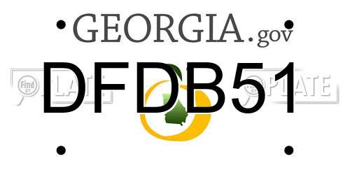 DFDB51 Georgia License Plate