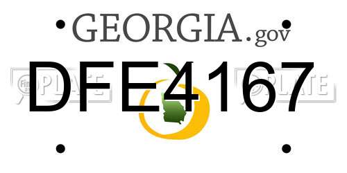 DFE4167 Georgia License Plate