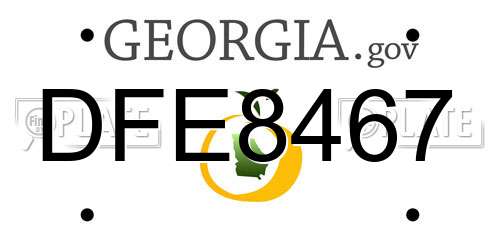 DFE8467 Georgia License Plate