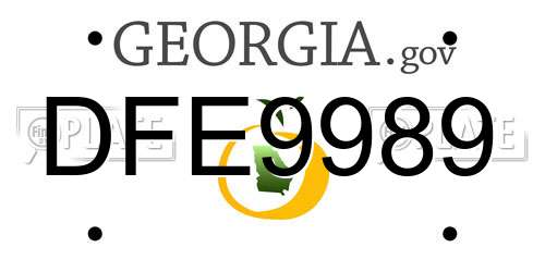 DFE9989 Georgia License Plate
