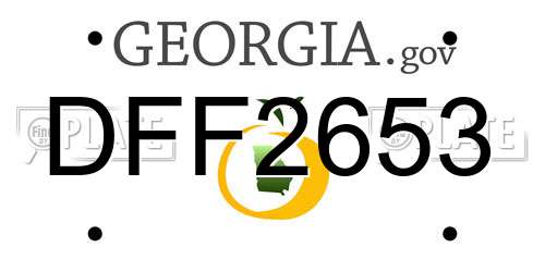DFF2653 Georgia License Plate