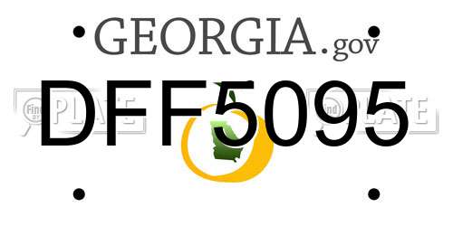 DFF5095 Georgia License Plate