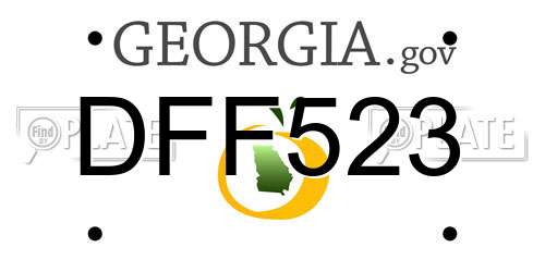 DFF523 Georgia License Plate