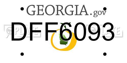 DFF6093 Georgia License Plate
