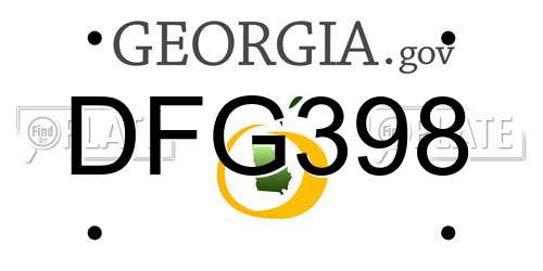 DFG398 Georgia License Plate