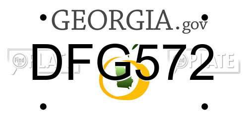 DFG572 Georgia License Plate