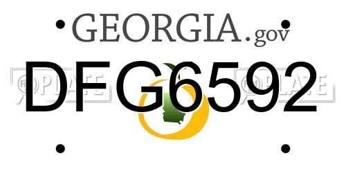 DFG6592 Georgia License Plate