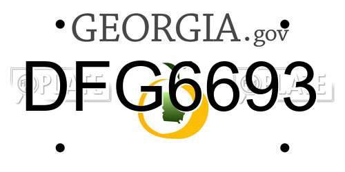 DFG6693 Georgia License Plate