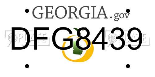 DFG8439 Georgia License Plate