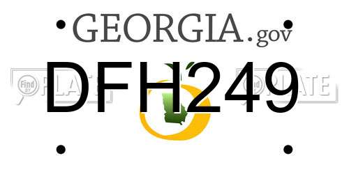 DFH249 Georgia License Plate