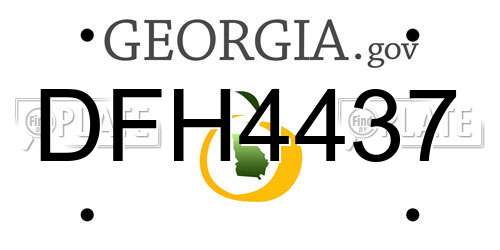 DFH4437 Georgia License Plate