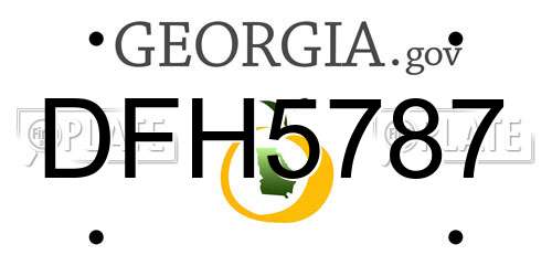 DFH5787 Georgia License Plate