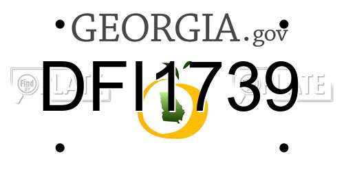 DFI1739 Georgia License Plate
