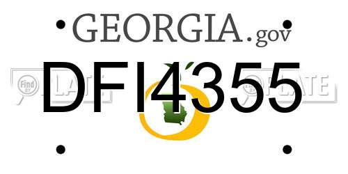 DFI4355 Georgia License Plate