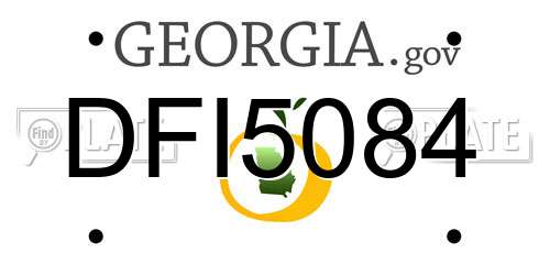 DFI5084 Georgia License Plate