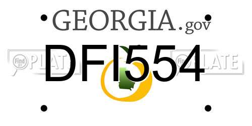 DFI554 Georgia License Plate