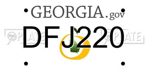 DFJ220 Georgia License Plate