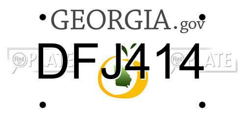 DFJ414 Georgia License Plate