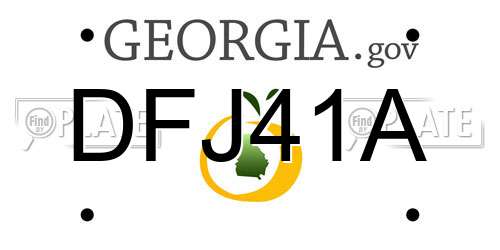 DFJ41A Georgia License Plate
