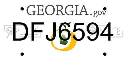 DFJ6594 Georgia License Plate