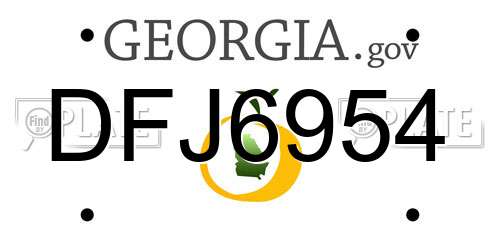 DFJ6954 Georgia License Plate