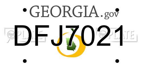 DFJ7021 Georgia License Plate