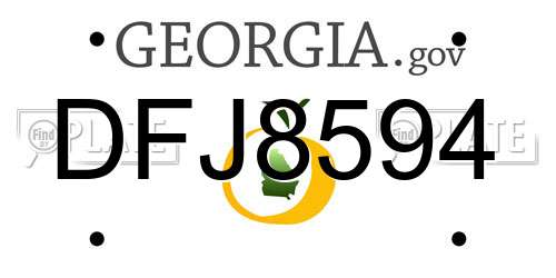 DFJ8594 Georgia License Plate