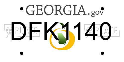 DFK1140 Georgia License Plate