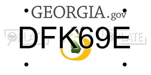 DFK69E Georgia License Plate