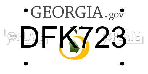DFK723 Georgia License Plate