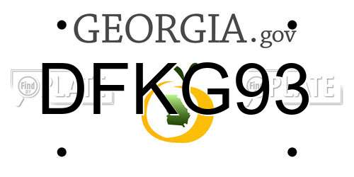 DFKG93 Georgia License Plate