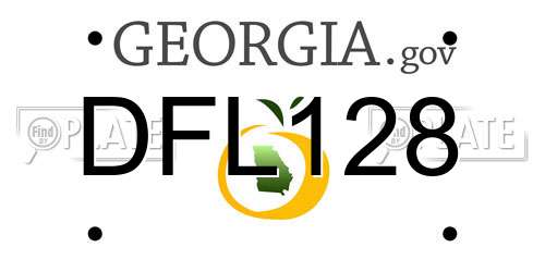 DFL128 Georgia License Plate